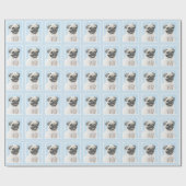 パグ絵画ズ – かわいいオリジナルドッグアート ラッピングペーパー (フラット)