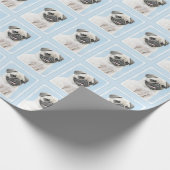 パグ絵画ズ – かわいいオリジナルドッグアート ラッピングペーパー (角)