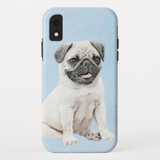 パグ絵画ズ – かわいいオリジナルドッグアート Case-Mate iPhoneケース (裏面)