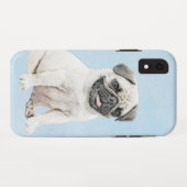 パグ絵画ズ – かわいいオリジナルドッグアート Case-Mate iPhoneケース (裏面(横))