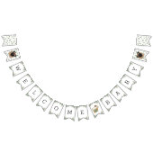 パグ緑の赤ちゃんシャワー子犬のバンティングバナー バンティングフラッグ (全)