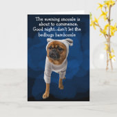 パグ考えからのおもしろい犬 カード (黄色い花)