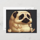 パグ葉書 ポストカード (正面/裏面)