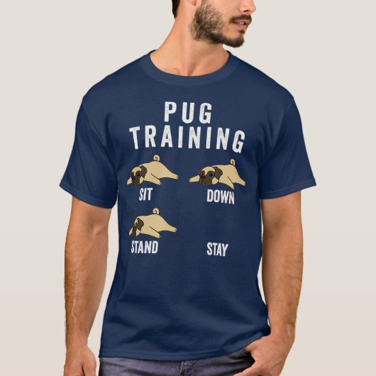 パグ訓練犬 Tシャツ (正面)