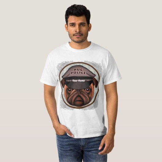 パグ警察 Tシャツ (正面フル)