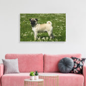 パグ遊の花 キャンバスプリント (インサイチュ (リビング))