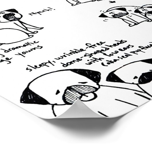 パグ門限 ポスター (角)