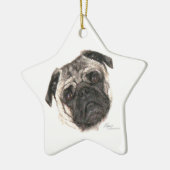パグ顔スターオーナメント セラミックオーナメント (左)