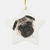 パグ顔スターオーナメント セラミックオーナメント (裏面)