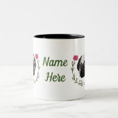 パグ顔、かわいいフランスのブルドッグ ツートーンマグカップ (中央)