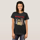 パグ飼い主 ギフト 面白い パグと予定が合わない Tシャツ (正面フル)