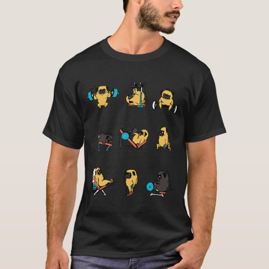 パグ206とレッグデイ Tシャツ (正面)