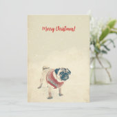 パグ イン スノー ミニマル ヴィンテージ クリスマス (スタンド正面)