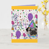 パグ カード (黄色い花)