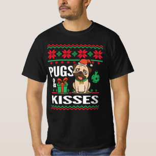 パグ&キスズブリークリスマス Tシャツ
