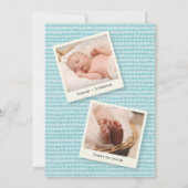 パグ&キスズ子犬写真誕生日 招待状 (裏面)