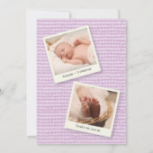 パグ&キスズ子犬写真誕生日 招待状 (裏面)