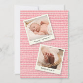 パグ&キスズ子犬写真誕生日 招待状 (裏面)