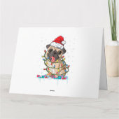 パグ クリスマスツリー ライト サンタ 犬 クリスマスプレゼント 男の子 カード (裏面)