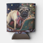 パグ クリスマス イベントシーズン 缶クーラー (正面)