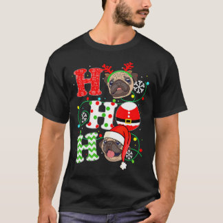 パグ クリスマス ホー ホー ホー 犬好き Xmas Tシャツ