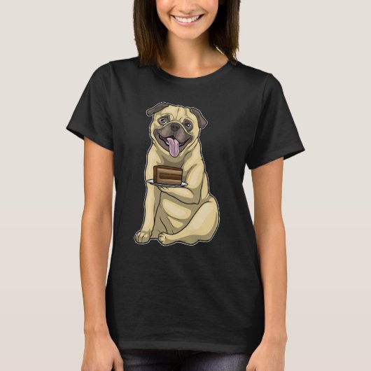 パグ ケーキ Tシャツ (正面)