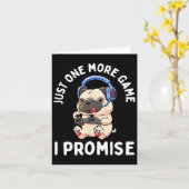 パグ ゲーマー 犬好き ビデオゲーム 男の子 女の子 ギフト 1 カード (黄色い花)