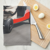 パグ・ゴーカート・レース キッチンタオル (四つ折り)