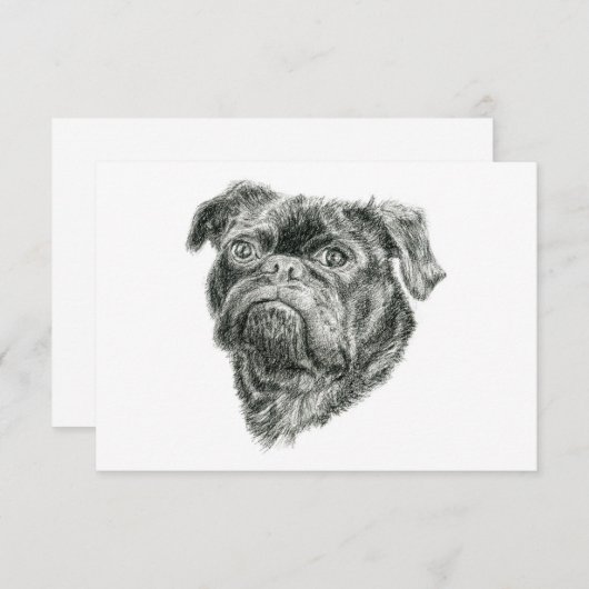 パグ サンキューカード (正面/裏面)