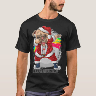 パグ サンタ ダビング メリークリスマス パグマス - パグ マー Tシャツ