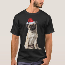 パグ サンタ 犬好き 面白い クリスマス Tシャツ