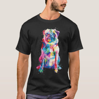 パグ シャツ 犬 ママ 犬 パパ ギフト 水彩 ポップアート