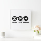 パグ スクエア壁時計 (ホーム)