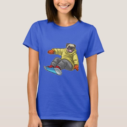 パグ スノーボーダー スノーボード Tシャツ (正面)