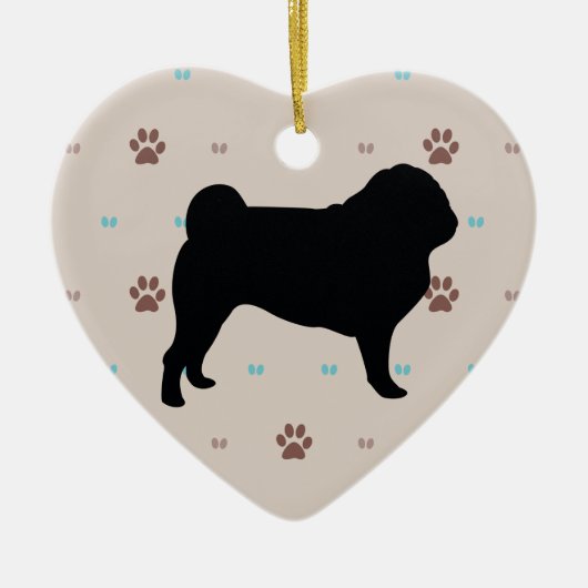 パグ セラミックオーナメント (正面)