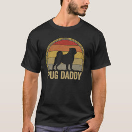 パグ・ダディ ふざけたレトロな犬のパパ 犬の飼い主ギフト Tシャツ