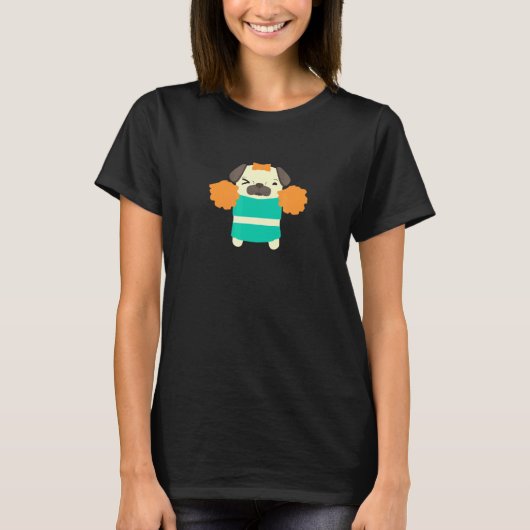 パグ チアリーダー ポンポン Tシャツ (正面)
