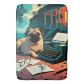 パグ・ドッグ紳士のヴィンテージ バスマット (正面縦)