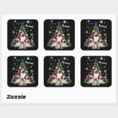 パグ・ドッグ・アニマルと一緒に楽しいクリスマス スクエアシール (シート)