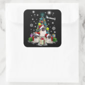 パグ・ドッグ・アニマルと一緒に楽しいクリスマス スクエアシール (バッグ)