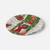 パグ・ドッグ・クリスマス ペーパープレート (アングル)