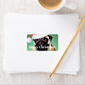 パグ・ドッグ・クリスマス ラベル (インサイチュ)