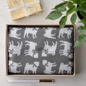 パグ·ドッグ·ベビー·シャワー·ガール·ピンクと弓 薄葉紙 (ギフト)