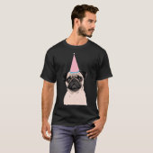 パグ ハッピーバースデー Tシャツ (正面フル)