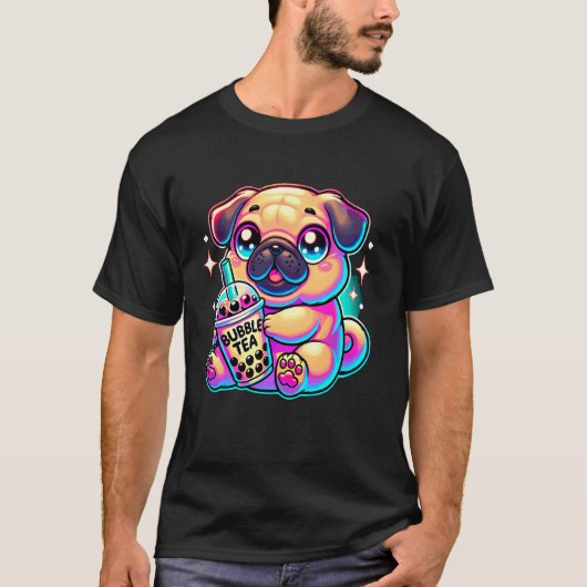 パグ バブルティー ボバティー Tシャツ (正面)