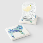 パグ、パグの贈り物、犬好き。 ストーンコースター (横)