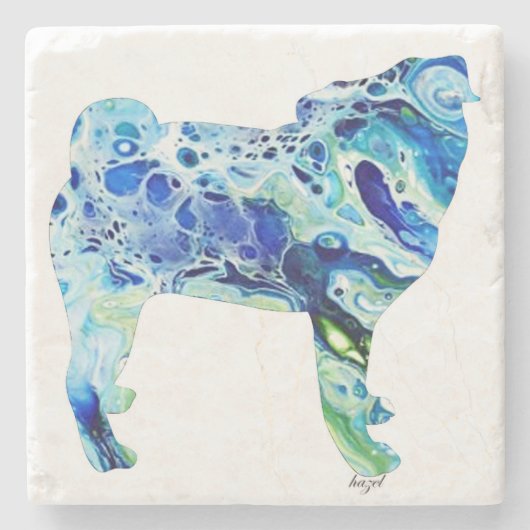 パグ、パグの贈り物、犬好き。 ストーンコースター (正面)