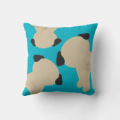 パグ、パグ、パグの枕 クッション (裏面)