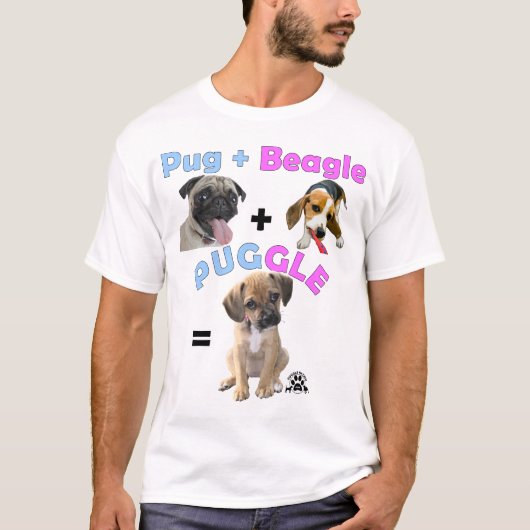 パグ + ビーグル犬= Puggle Tシャツ (正面)