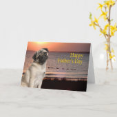 パグ・ファーザー・デイ・カード カード (黄色い花)